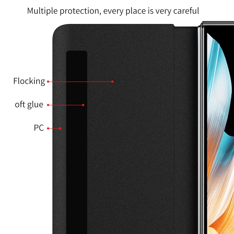 For Honor Magic Vs Side Window View Smart Lychee Texture Leather Phone Case