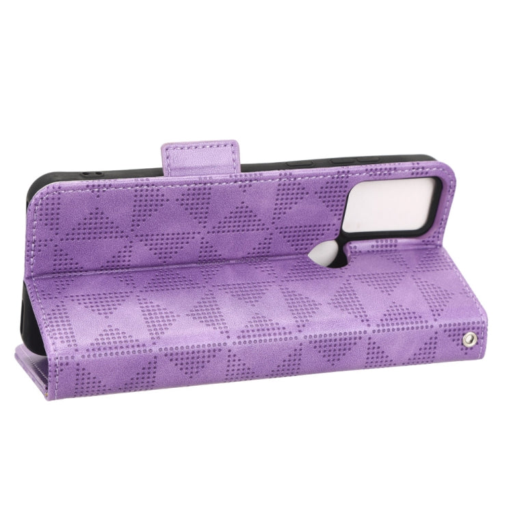 For TCL 20B Symmetrical Triangle Leather Phone Case