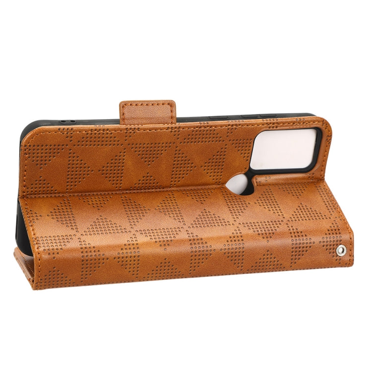 For TCL 20B Symmetrical Triangle Leather Phone Case