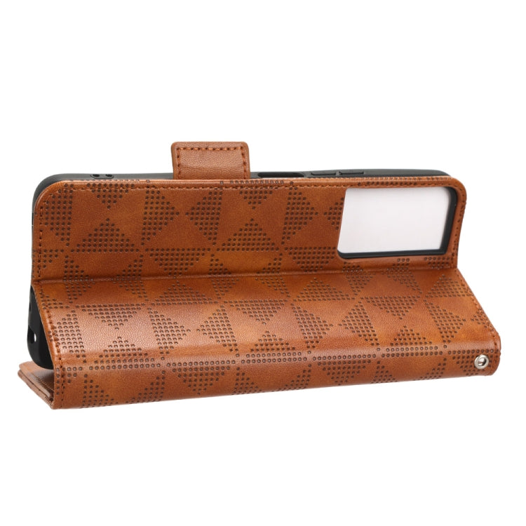 For TCL 40 SE Symmetrical Triangle Leather Phone Case