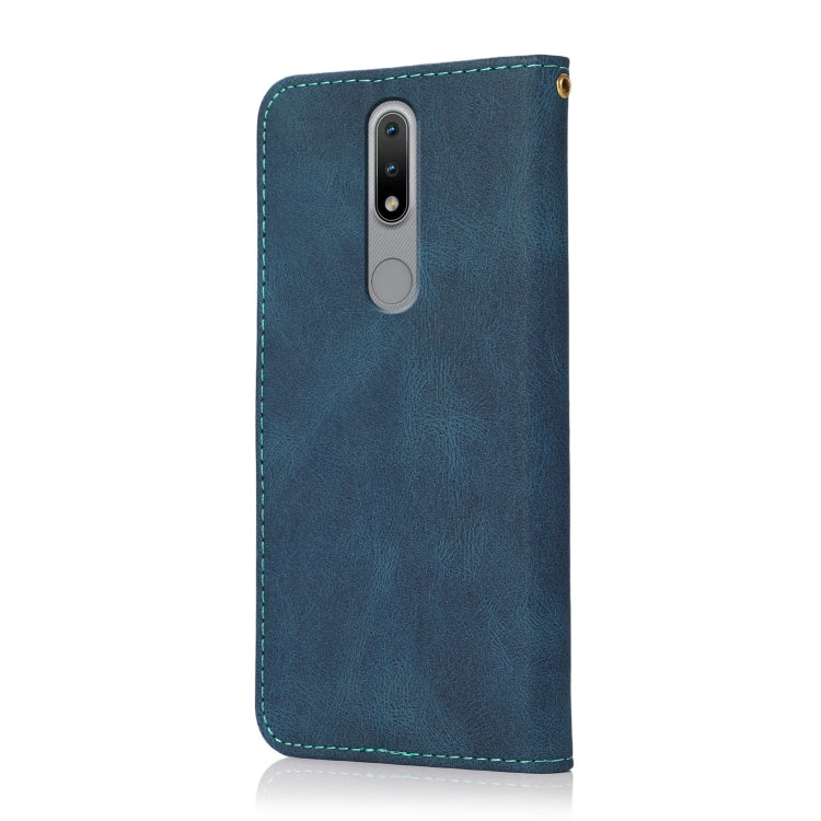 For Nokia 2.4 Dual-color Stitching Leather Phone Case