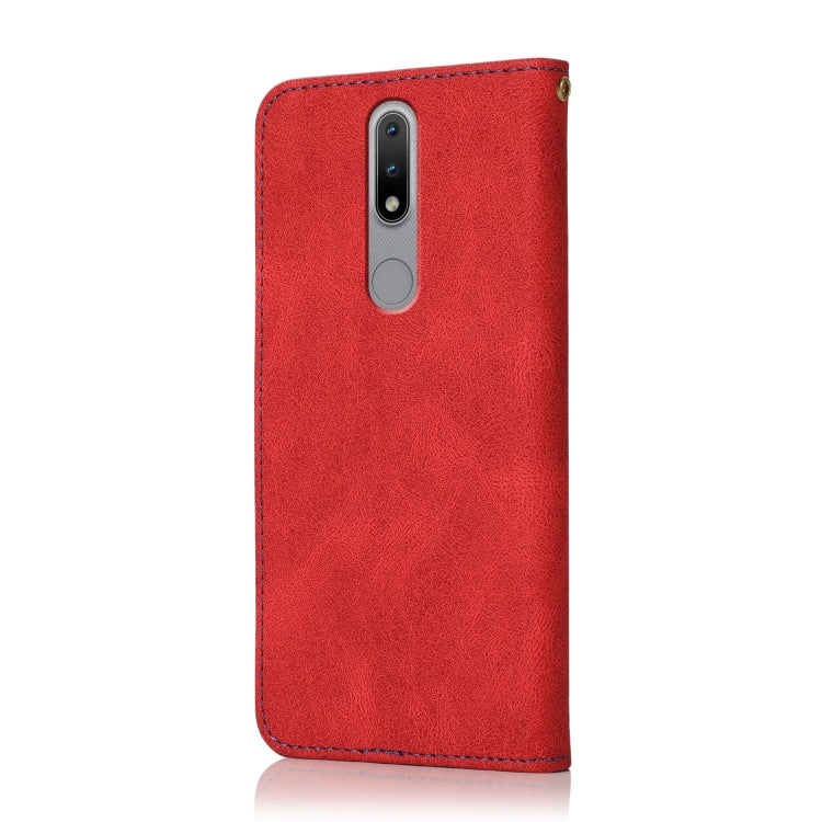 For Nokia 2.4 Dual-color Stitching Leather Phone Case