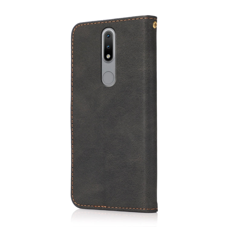 For Nokia 2.4 Dual-color Stitching Leather Phone Case