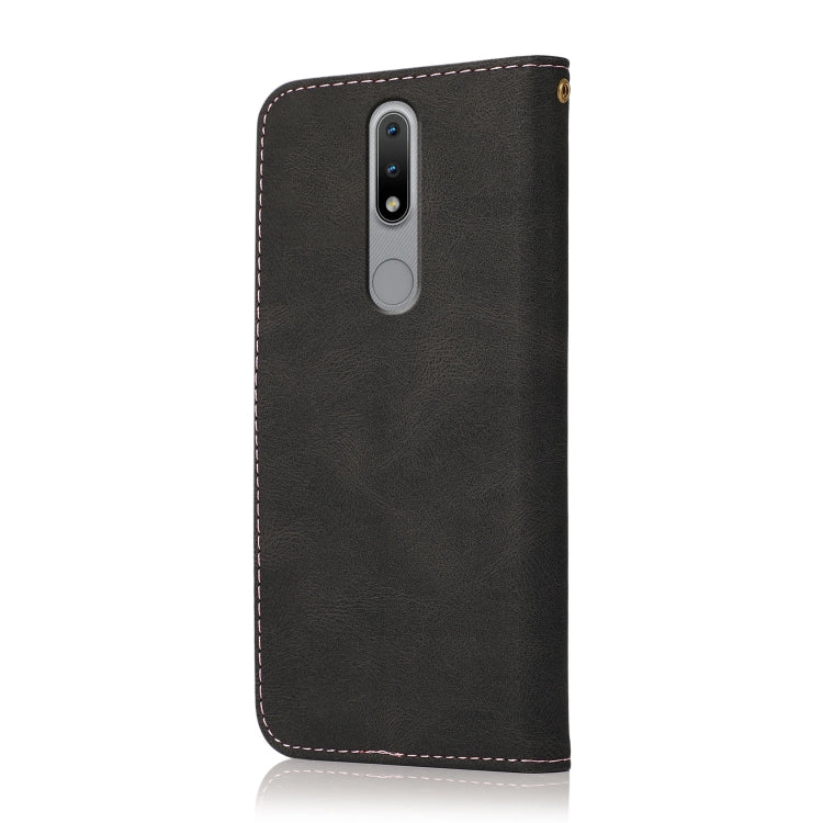 For Nokia 2.4 Dual-color Stitching Leather Phone Case