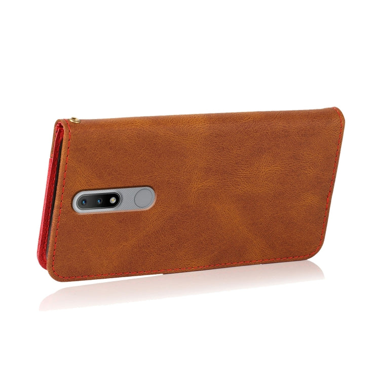 For Nokia 2.4 Dual-color Stitching Leather Phone Case