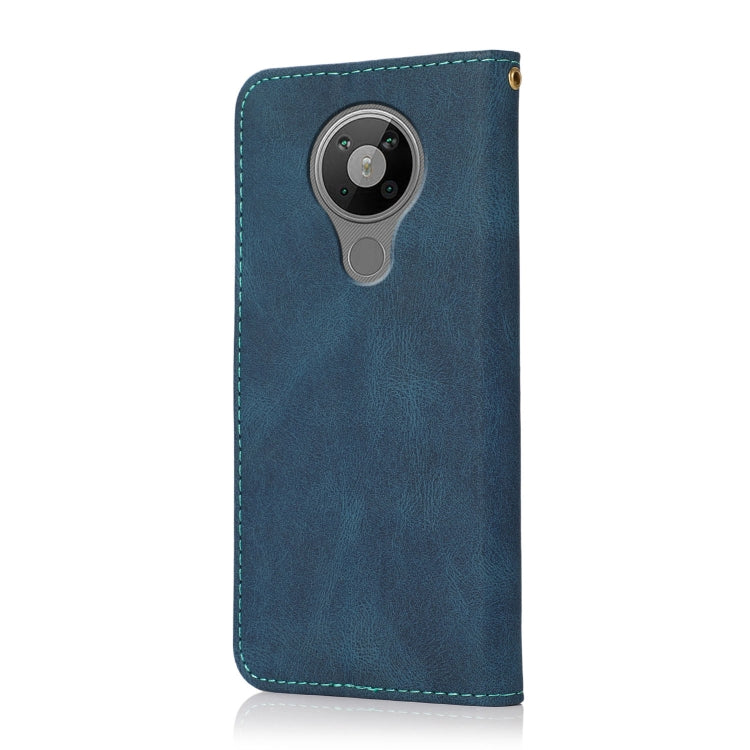 For Nokia 5.3 Dual-color Stitching Leather Phone Case