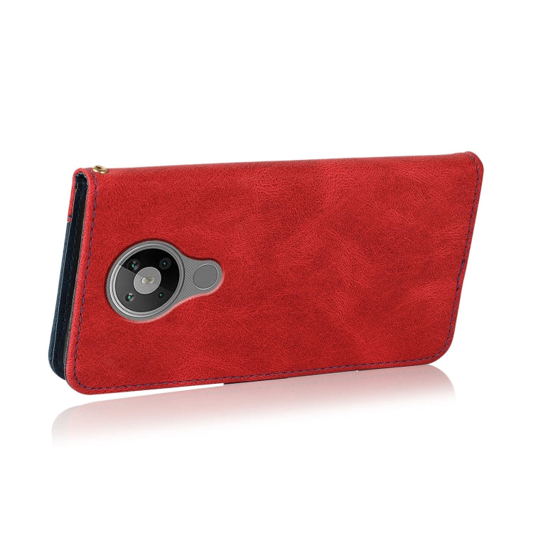 For Nokia 5.3 Dual-color Stitching Leather Phone Case