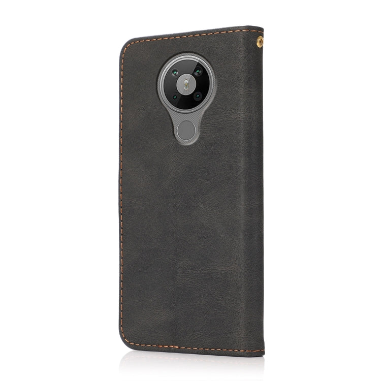 For Nokia 5.3 Dual-color Stitching Leather Phone Case