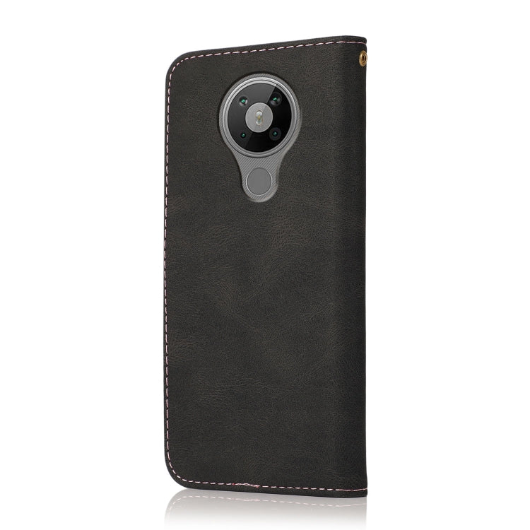 For Nokia 5.3 Dual-color Stitching Leather Phone Case