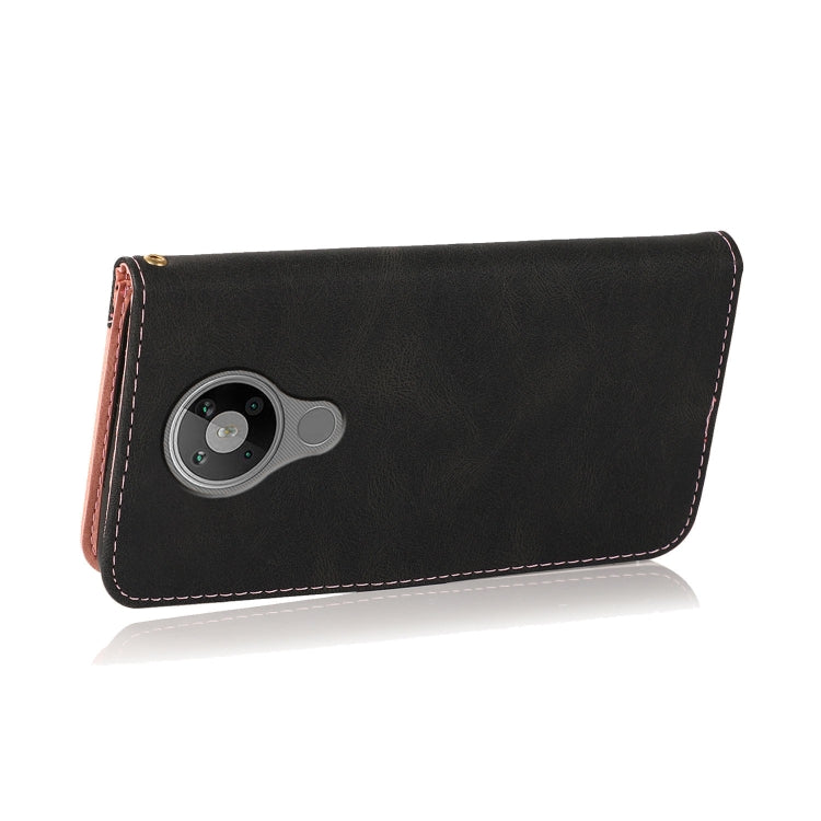 For Nokia 5.3 Dual-color Stitching Leather Phone Case