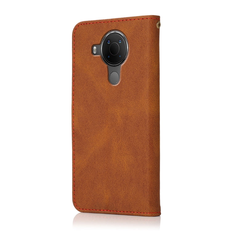 For Nokia 5.4 / 3.4 Dual-color Stitching Leather Phone Case
