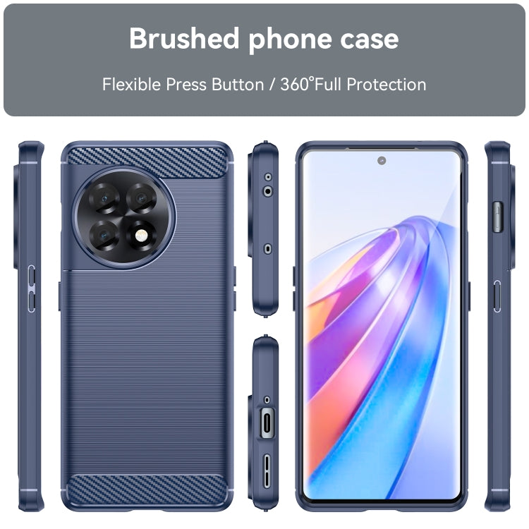 For OnePlus Ace 2V Brushed Texture Carbon Fiber TPU Phone Case