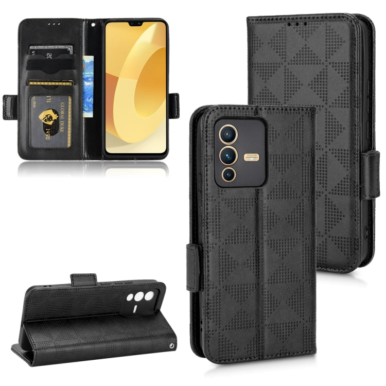 For vivo S12 Pro / V230 Pro Symmetrical Triangle Leather Phone Case