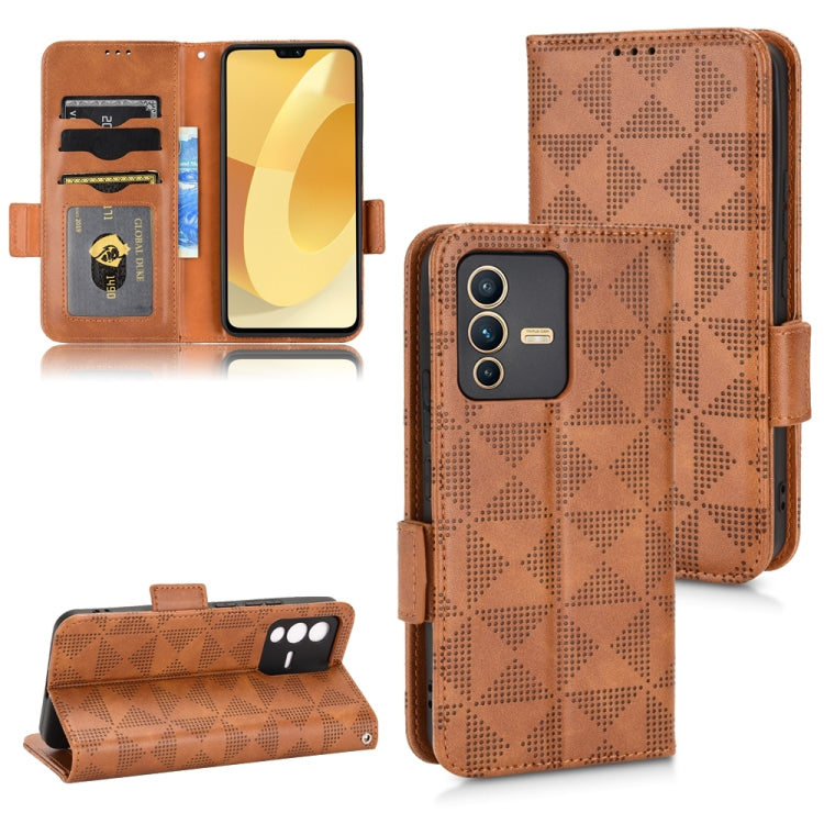 For vivo S12 Pro / V230 Pro Symmetrical Triangle Leather Phone Case