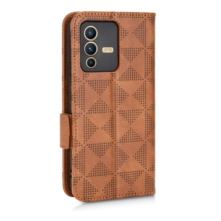 For vivo S12 Pro / V230 Pro Symmetrical Triangle Leather Phone Case