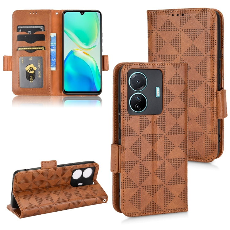 For vivo S15e 5G Symmetrical Triangle Leather Phone Case