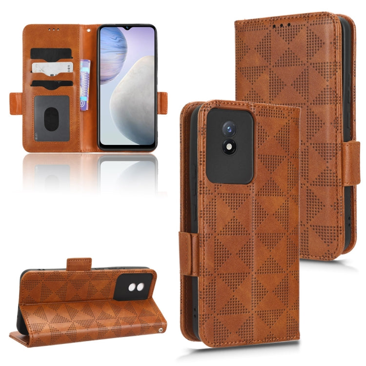 For vivo Y02 4G Symmetrical Triangle Leather Phone Case