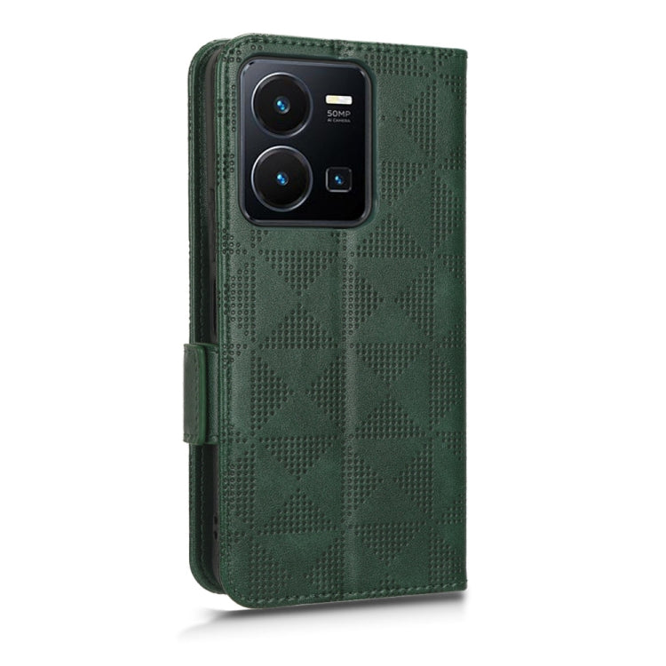 For vivo Y35 4G Symmetrical Triangle Leather Phone Case