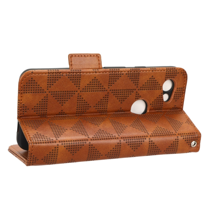 For Google Pixel 3 Lite / 3a Symmetrical Triangle Leather Phone Case