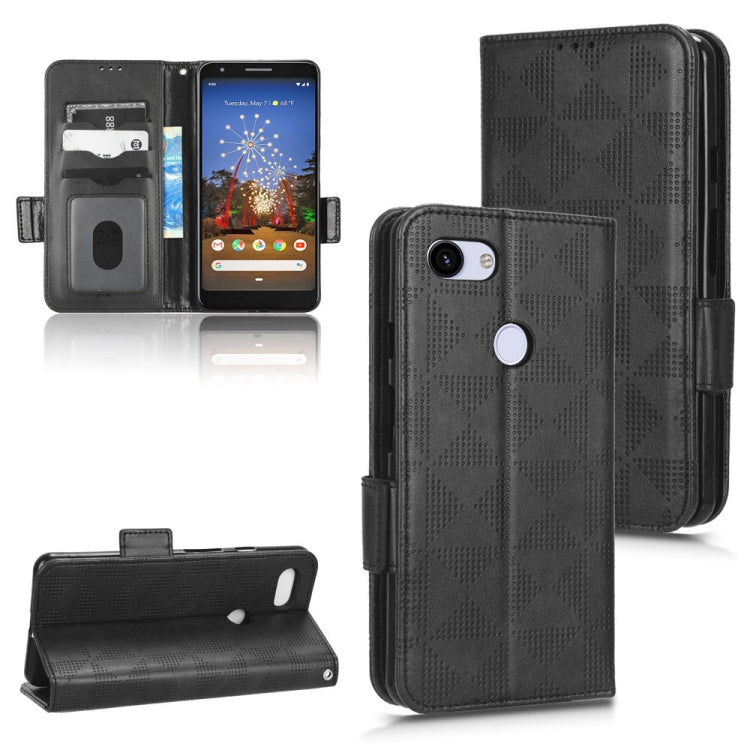 For Google Pixel 3 Lite XL / 3a XL Symmetrical Triangle Leather Phone Case
