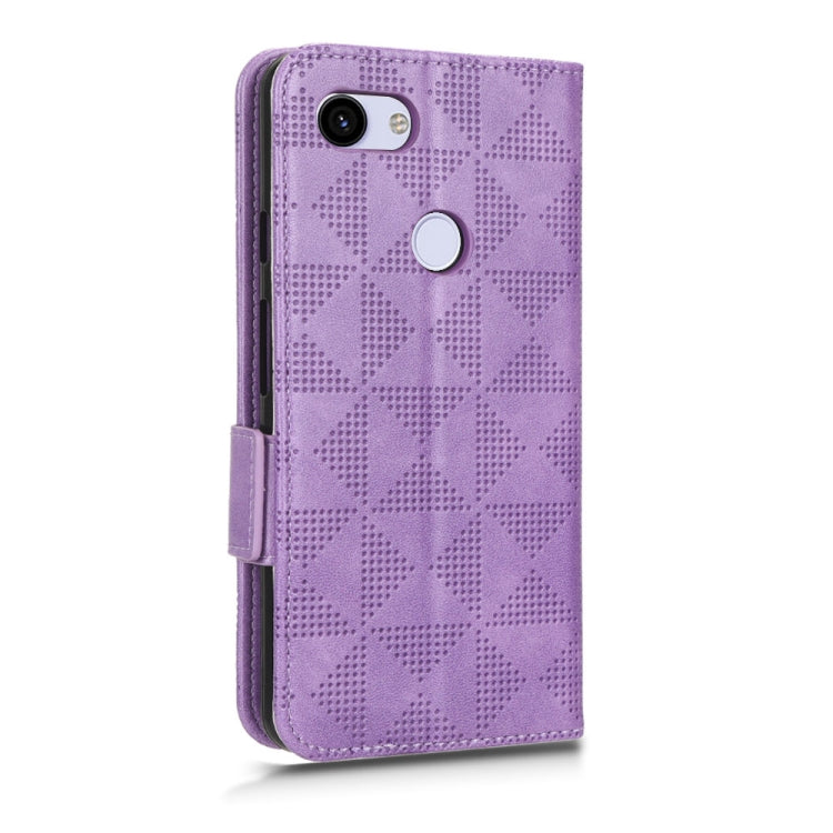 For Google Pixel 3 Lite XL / 3a XL Symmetrical Triangle Leather Phone Case