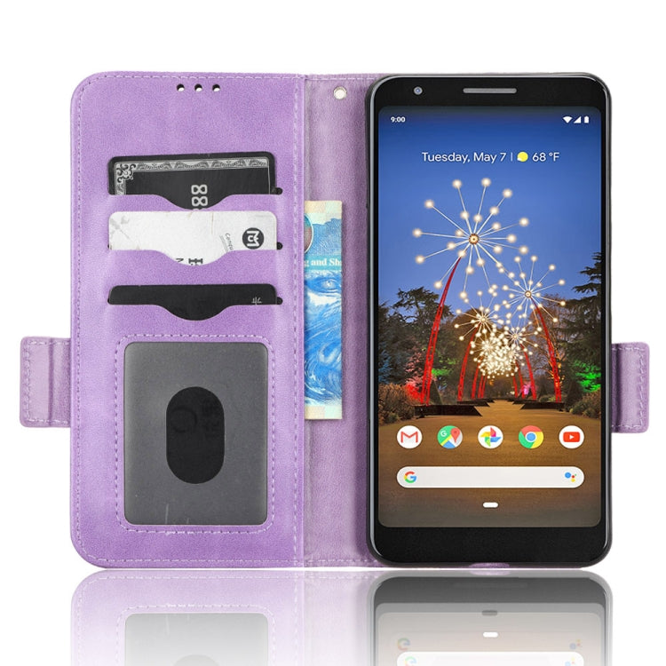 For Google Pixel 3 Lite XL / 3a XL Symmetrical Triangle Leather Phone Case