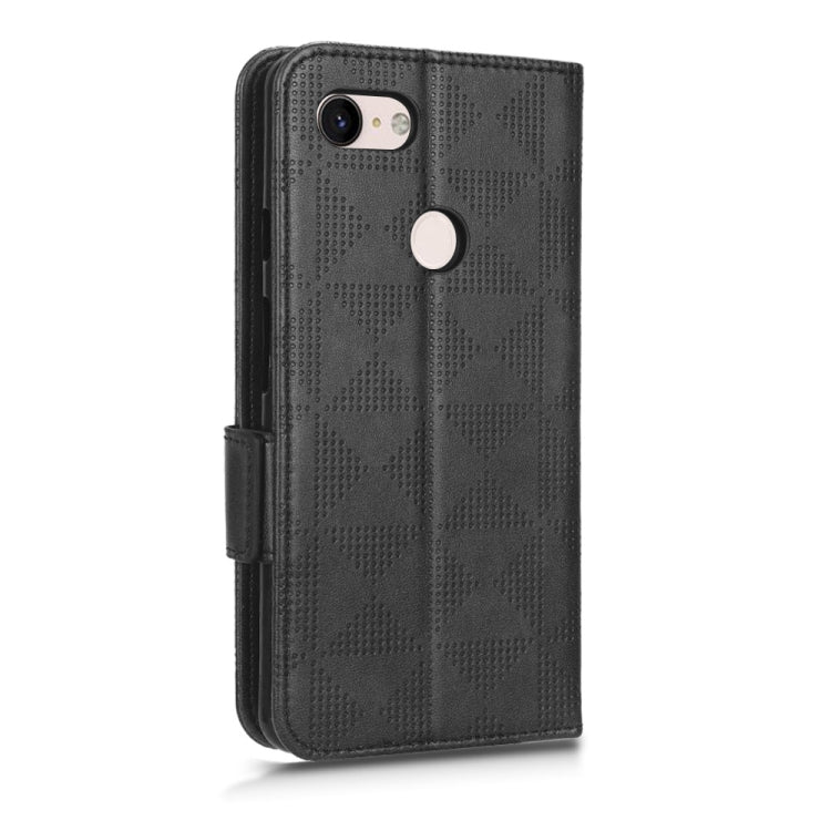 For Google Pixel 3 Symmetrical Triangle Leather Phone Case