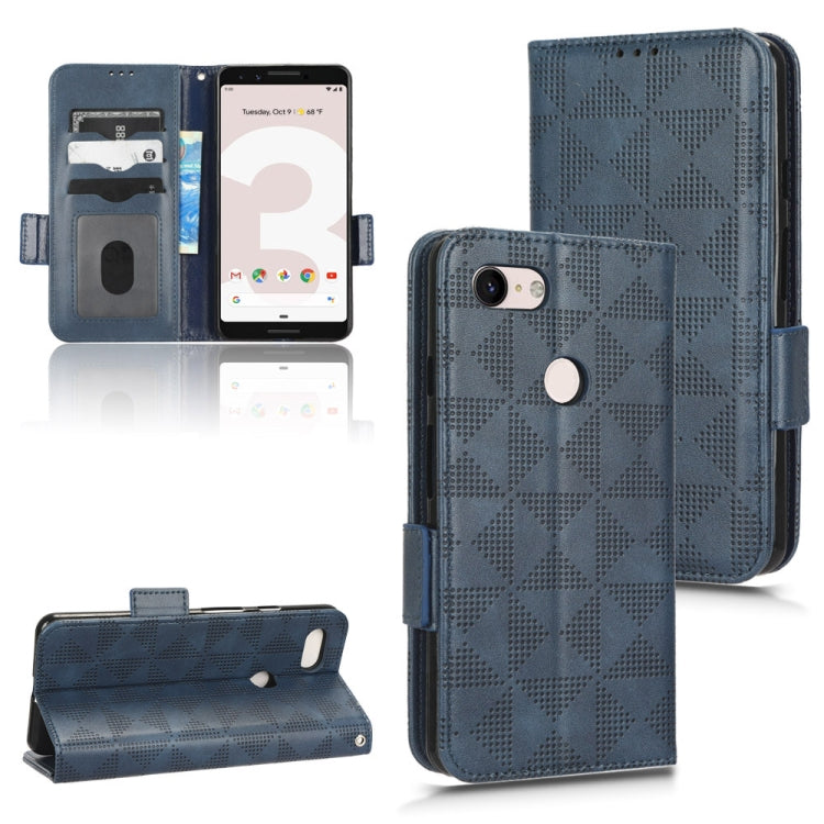 For Google Pixel 3 Symmetrical Triangle Leather Phone Case