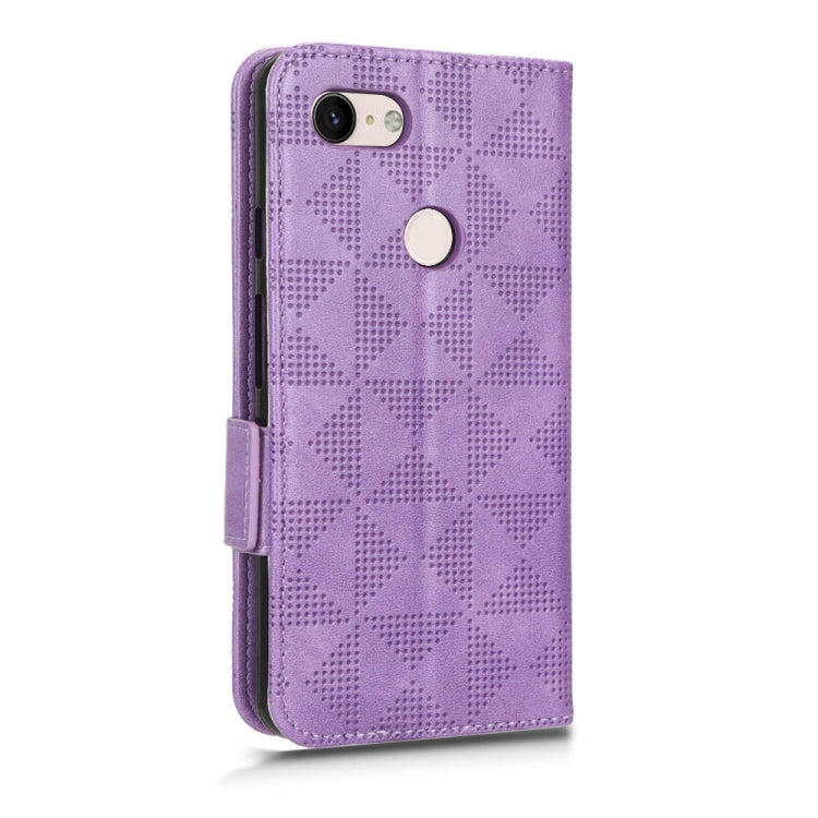 For Google Pixel 3 Symmetrical Triangle Leather Phone Case