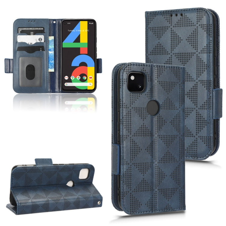 For Google Pixel 4a 4G Symmetrical Triangle Leather Phone Case