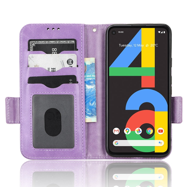 For Google Pixel 4a 4G Symmetrical Triangle Leather Phone Case