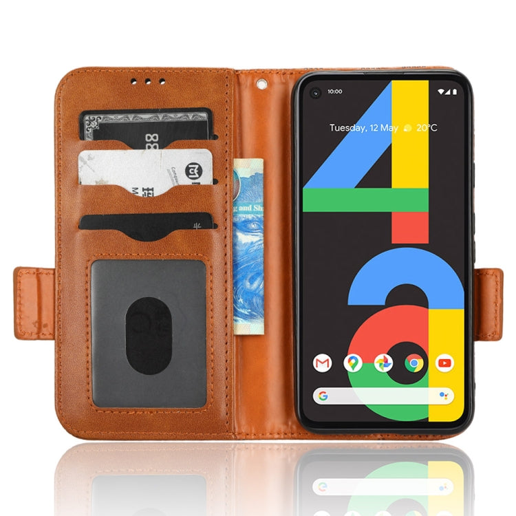 For Google Pixel 4a 4G Symmetrical Triangle Leather Phone Case
