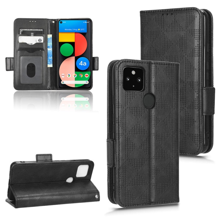 For Google Pixel 4a 5G Symmetrical Triangle Leather Phone Case