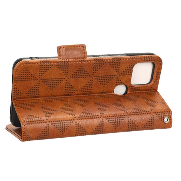 For Google Pixel 4a 5G Symmetrical Triangle Leather Phone Case