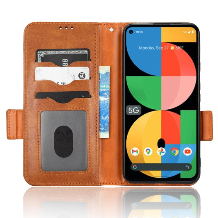 For Google Pixel 5a 5G Symmetrical Triangle Leather Phone Case