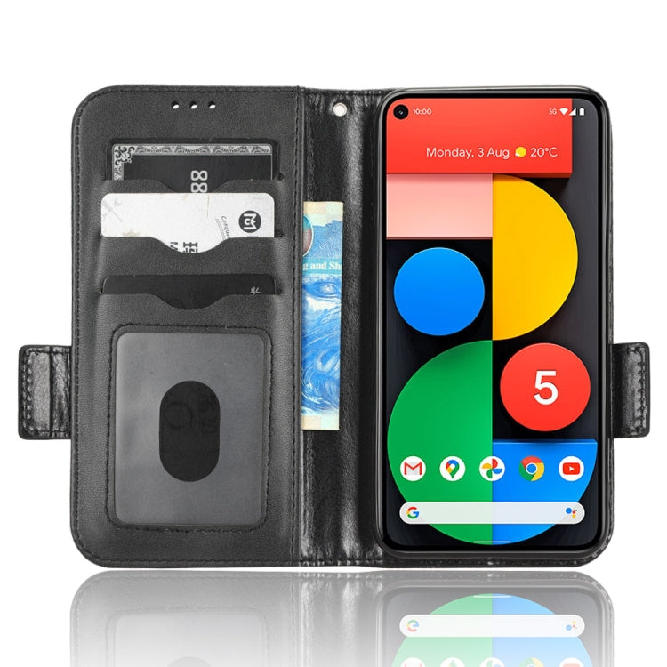 For Google Pixel 5 Symmetrical Triangle Leather Phone Case