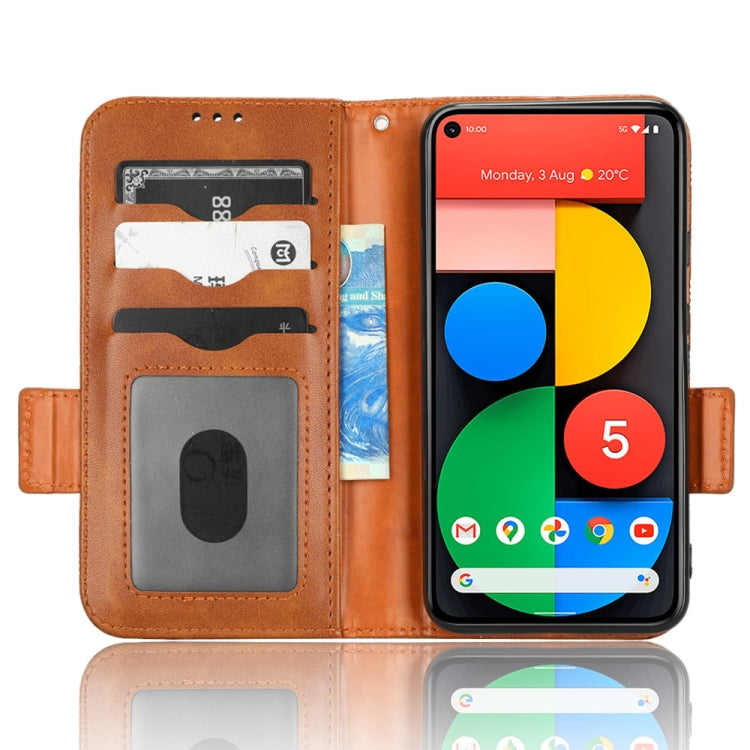 For Google Pixel 5 Symmetrical Triangle Leather Phone Case
