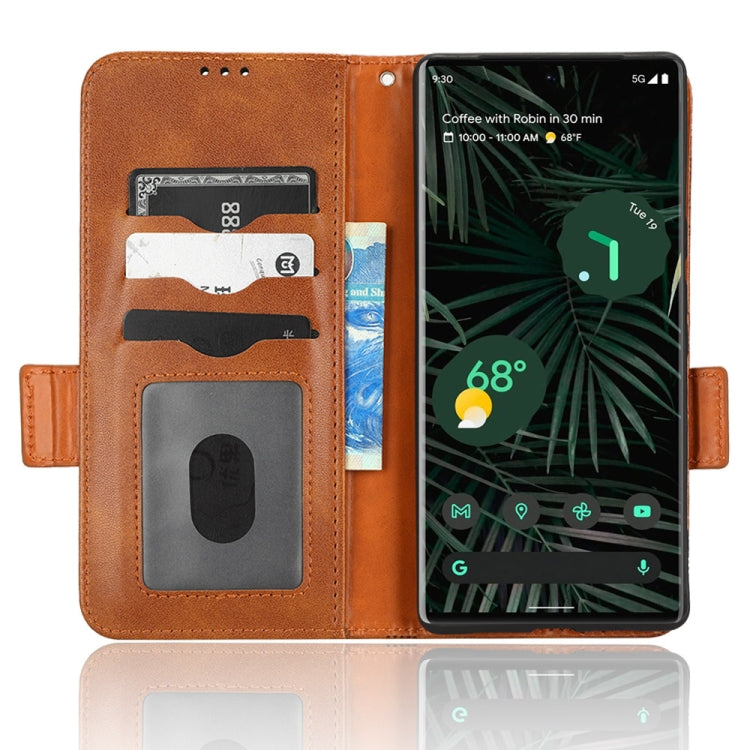 For Google Pixel 6 Pro Symmetrical Triangle Leather Phone Case