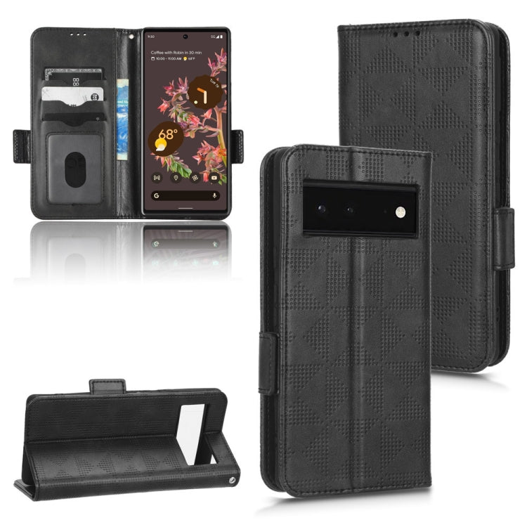 For Google Pixel 6 Symmetrical Triangle Leather Phone Case