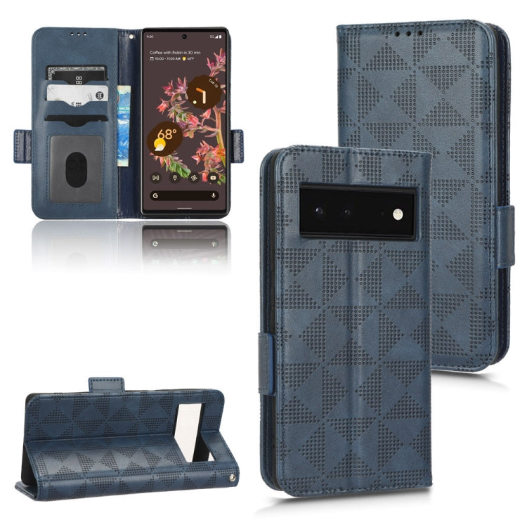 For Google Pixel 6 Symmetrical Triangle Leather Phone Case