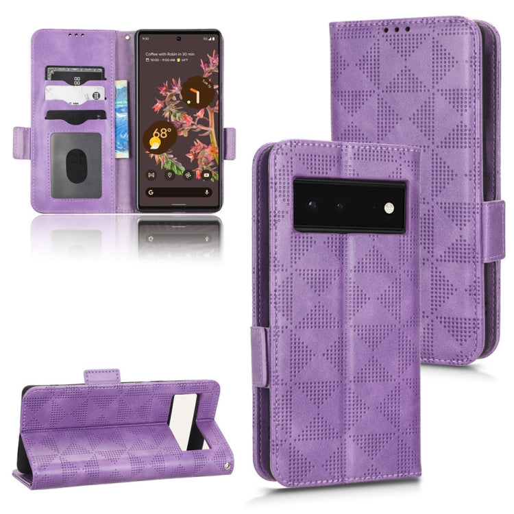 For Google Pixel 6 Symmetrical Triangle Leather Phone Case