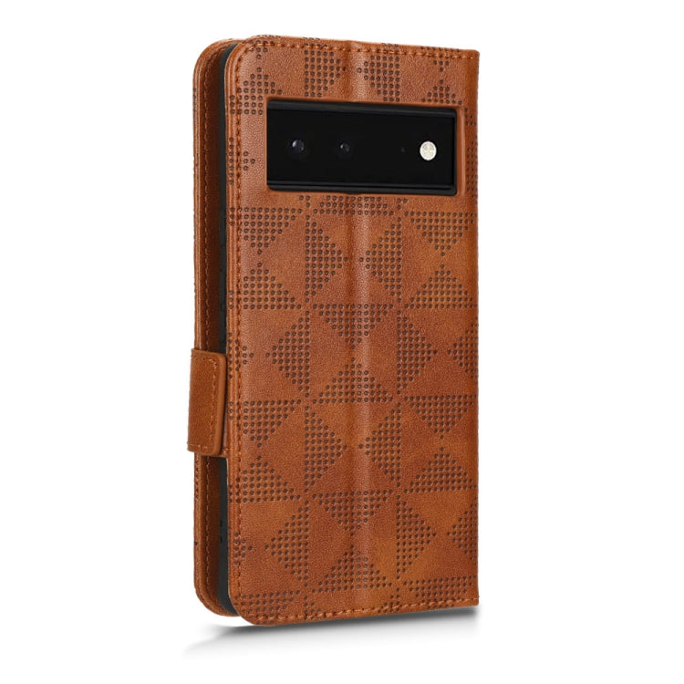 For Google Pixel 6 Symmetrical Triangle Leather Phone Case