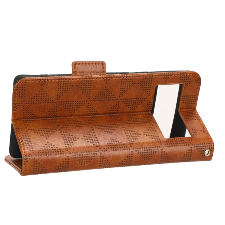 For Google Pixel 6 Symmetrical Triangle Leather Phone Case