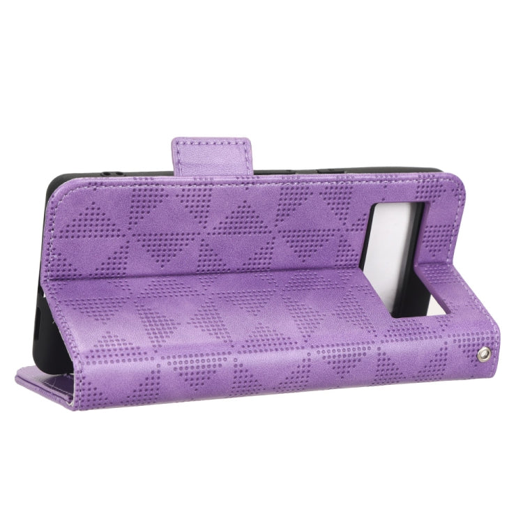 For Google Pixel 7 Pro Symmetrical Triangle Leather Phone Case