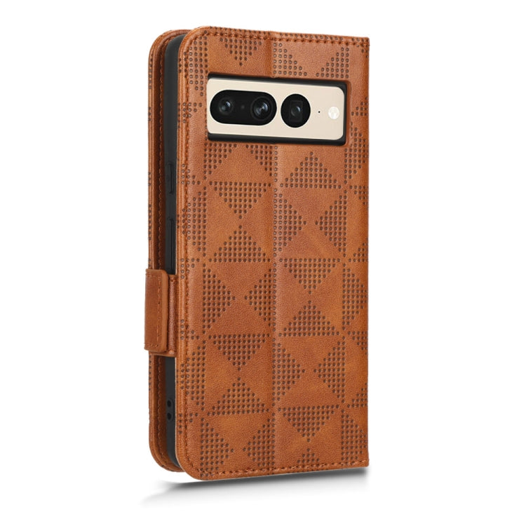 For Google Pixel 7 Pro Symmetrical Triangle Leather Phone Case