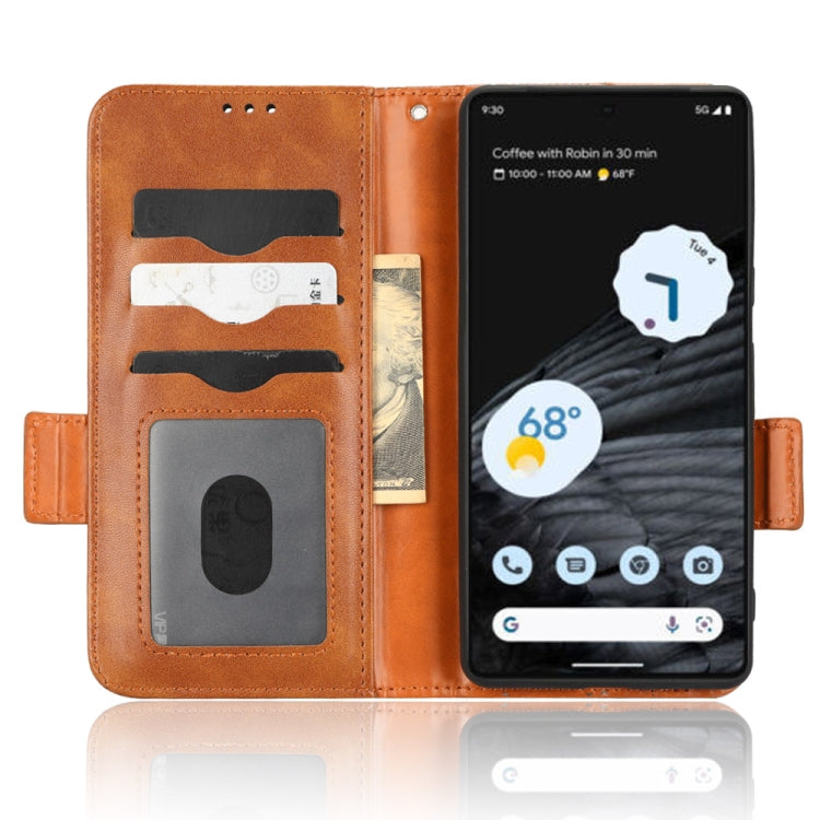 For Google Pixel 7 Pro Symmetrical Triangle Leather Phone Case