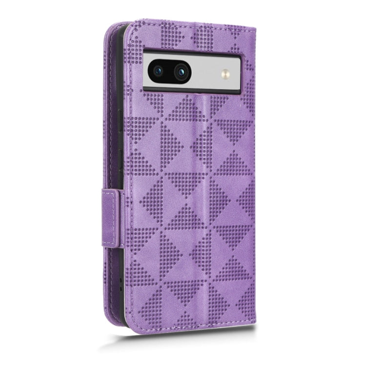 For Google Pixel 7a Symmetrical Triangle Leather Phone Case