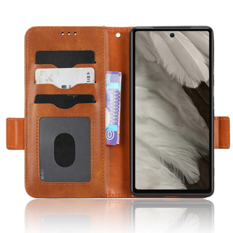 For Google Pixel 7a Symmetrical Triangle Leather Phone Case