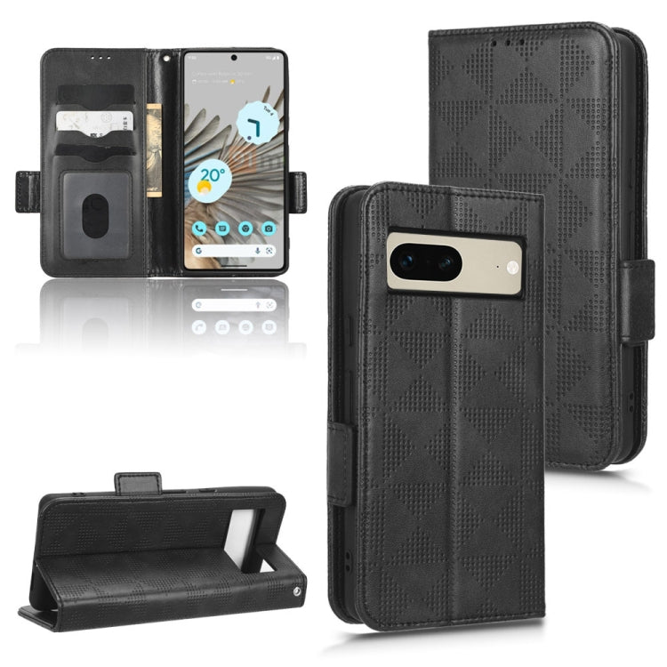 For Google Pixel 7 Symmetrical Triangle Leather Phone Case