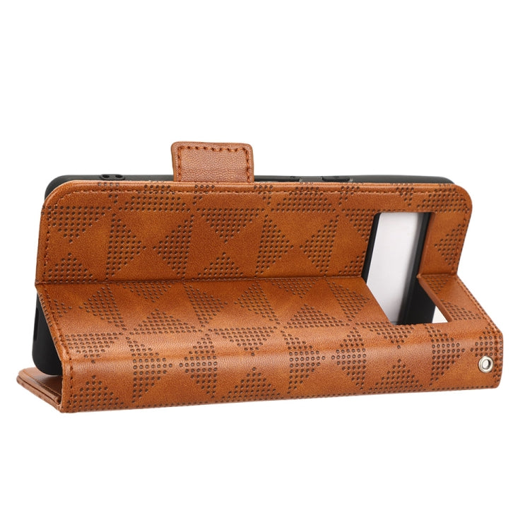 For Google Pixel 7 Symmetrical Triangle Leather Phone Case